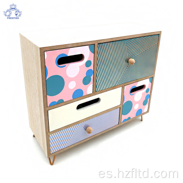 Caja organizadora de escritorio de madera con cajones